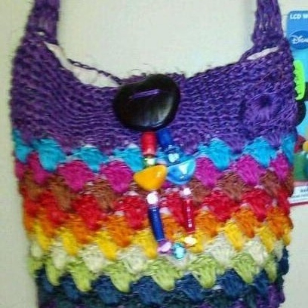 Hand woven bag made with Colombia fiber,Multicolor